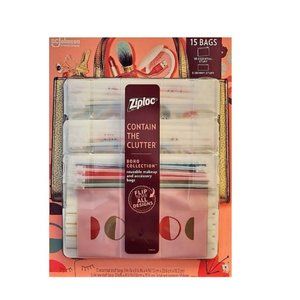 Ziploc Boho Collection Contain The Clutter 15 Reusable Makeup and Accessory Bags